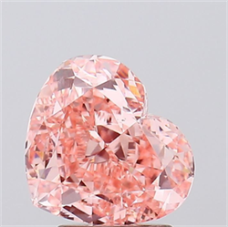 Picture of Lab Grown Diamond 3.02 Carats, Heart with  Cut, Fancy Vivid Pink Color, VVS2 Clarity and Certified by IGI