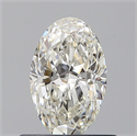 Natural Diamond 0.60 Carats, Oval with  Cut, I Color, SI1 Clarity and Certified by GIA