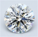 Natural Diamond 2.02 Carats, Round with Excellent Cut, F Color, VVS2 Clarity and Certified by GIA