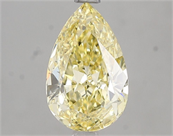 Picture of Lab Grown Diamond 2.02 Carats, Pear with  Cut, Fancy Intense Yellow Color, VS2 Clarity and Certified by IGI