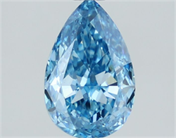 Picture of Lab Grown Diamond 1.30 Carats, Pear with  Cut, Fancy Vivid Blue Color, VS2 Clarity and Certified by IGI