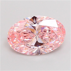 Picture of Lab Grown Diamond 3.06 Carats, Oval with  Cut, Fancy Vivid Pink Color, VS2 Clarity and Certified by IGI