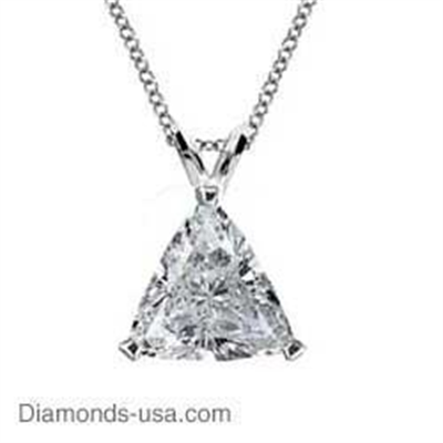 1/3 CARAT Triangle Diamond, solitaire pendant