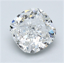 Natural Diamond 1.67 Carats, Cushion with  Cut, G Color, VS2 Clarity and Certified by GIA