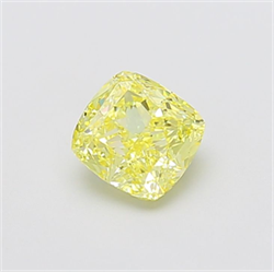 Picture of Lab Grown Diamond 1.57 Carats, CUSHION MODIFIED with  Cut, Fancy Intense Yellow Color, VS1 Clarity and Certified by IGI