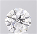 Lab Grown Diamond 1.52 Carats, Round with Ideal Cut, D Color, VS1 Clarity and Certified by IGI