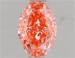 Picture of Lab Grown Diamond 1.42 Carats, Oval with  Cut, Fancy Vivid Pink Color, VS1 Clarity and Certified by IGI