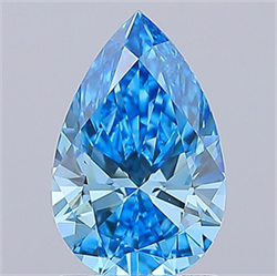 Picture of Lab Grown Diamond 1.48 Carats, Pear with  Cut, Fancy Vivid Blue Color, VS1 Clarity and Certified by IGI