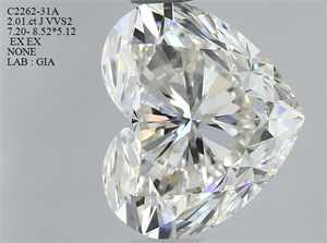 Picture of Natural Diamond 2.01 Carats, Heart with  Cut, J Color, VVS2 Clarity and Certified by GIA