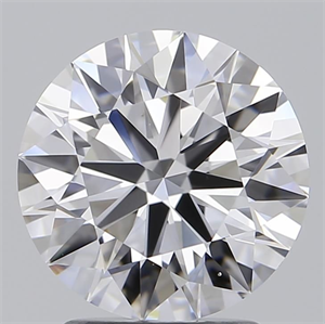 Picture of Lab Grown Diamond 2.08 Carats, Round with Ideal Cut, E Color, IF Clarity and Certified by IGI