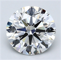 Natural Diamond 4.03 Carats, Round with Excellent Cut, H Color, SI1 Clarity and Certified by GIA