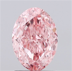 Picture of Lab Grown Diamond 1.33 Carats, Oval with  Cut, Fancy Vivid Pink Color, VVS2 Clarity and Certified by IGI
