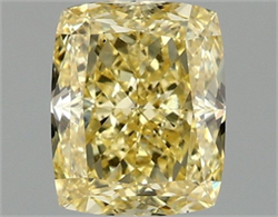 Picture of Lab Grown Diamond 1.53 Carats, CUSHION MODIFIED with  Cut, Fancy Intense Yellow Color, VS1 Clarity and Certified by IGI