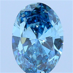 Picture of Lab Grown Diamond 1.49 Carats, Oval with  Cut, Fancy Vivid Blue Color, VS1 Clarity and Certified by IGI