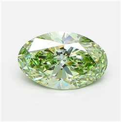 Picture of Lab Grown Diamond 2.57 Carats, Oval with  Cut, Fancy Vivid Green Color, VVS2 Clarity and Certified by IGI