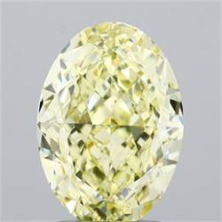Picture of Lab Grown Diamond 2.54 Carats, Oval with  Cut, Fancy Yellow Color, VVS2 Clarity and Certified by IGI