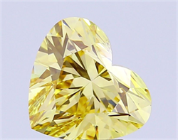 Picture of Lab Grown Diamond 4.00 Carats, Heart with  Cut, Fancy Intense Yellow Color, VVS2 Clarity and Certified by IGI