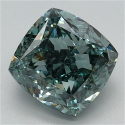 Picture of Lab Grown Diamond 2.05 Carats, CUSHION MODIFIED with  Cut, Fancy Intense Green Color, VVS2 Clarity and Certified by IGI