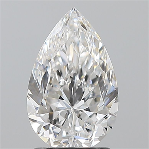 Foto Diamante Natural 1.70 quilates, De pera , Color E, claridad VVS2 y certificado GIA de