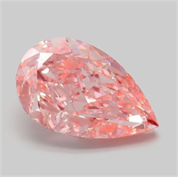 Picture of Lab Grown Diamond 3.06 Carats, Pear with  Cut, Fancy Vivid Pink Color, VVS2 Clarity and Certified by IGI