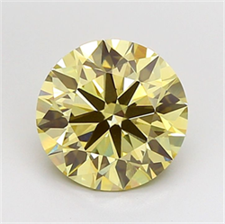 Picture of Lab Grown Diamond 3.04 Carats, Round with Ideal Cut, Fancy Yellow Color, VS1 Clarity and Certified by IGI