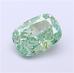 Picture of Lab Grown Diamond 1.54 Carats, CUSHION MODIFIED with  Cut, Fancy Vivid Green Color, VVS2 Clarity and Certified by IGI