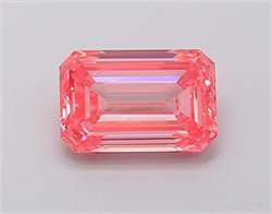 Picture of Lab Grown Diamond 1.38 Carats, Emerald with  Cut, Fancy Intense Pink Color, VS1 Clarity and Certified by IGI
