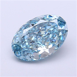 Picture of Lab Grown Diamond 1.30 Carats, Oval with  Cut, Fancy Vivid Blue Color, VVS2 Clarity and Certified by IGI