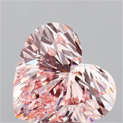 Picture of Lab Grown Diamond 3.07 Carats, Heart with  Cut, Fancy Intense Pink Color, VS2 Clarity and Certified by IGI