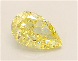 Picture of Lab Grown Diamond 3.02 Carats, Pear with  Cut, Fancy Intense Yellow Color, VS2 Clarity and Certified by IGI