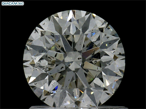 Picture of Natural Diamond 1.01 Carats, Round with Excellent Cut, K Color, SI2 Clarity and Certified by GIA
