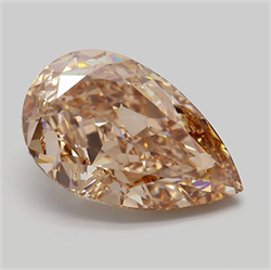 Picture of Lab Grown Diamond 5.10 Carats, Pear with  Cut, Fancy Light Brown Color, VVS2 Clarity and Certified by IGI