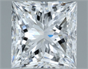 Natural Diamond 1.00 Carats, Princess with  Cut, E Color, VVS1 Clarity and Certified by GIA