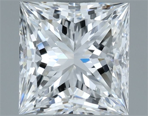 Picture of Natural Diamond 1.00 Carats, Princess with  Cut, E Color, VVS1 Clarity and Certified by GIA