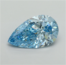 Picture of Lab Grown Diamond 5.01 Carats, Pear with  Cut, Fancy Vivid Blue Color, VVS2 Clarity and Certified by IGI