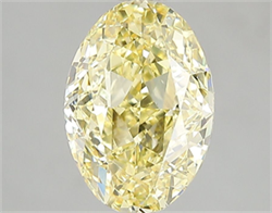Picture of Lab Grown Diamond 2.57 Carats, Oval with  Cut, Fancy Intense Yellow Color, VS1 Clarity and Certified by IGI