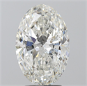 Natural Diamond 3.01 Carats, Oval with  Cut, H Color, SI2 Clarity and Certified by GIA