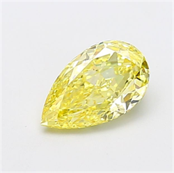 Picture of Lab Grown Diamond 1.36 Carats, Pear with  Cut, Fancy Intense Yellow Color, VS1 Clarity and Certified by IGI