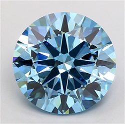 Picture of Lab Grown Diamond 4.70 Carats, Round with Excellent Cut, Fancy Vivid Blue Color, VS1 Clarity and Certified by IGI