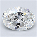 Natural Diamond 2.50 Carats, Oval with  Cut, F Color, SI1 Clarity and Certified by GIA