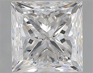 Picture of Natural Diamond 1.00 Carats, Princess with  Cut, E Color, SI2 Clarity and Certified by GIA