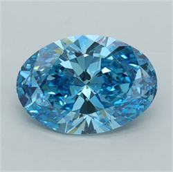 Picture of Lab Grown Diamond 2.21 Carats, Oval with  Cut, Fancy Vivid Blue Color, VVS2 Clarity and Certified by IGI