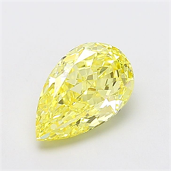 Picture of Lab Grown Diamond 2.50 Carats, Pear with  Cut, Fancy Intense Yellow Color, VS2 Clarity and Certified by IGI