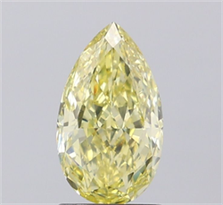 Picture of Lab Grown Diamond 1.69 Carats, Pear with  Cut, Fancy Intense Yellow Color, VVS2 Clarity and Certified by IGI