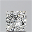 Natural Diamond 1.01 Carats, Princess with  Cut, H Color, SI1 Clarity and Certified by GIA