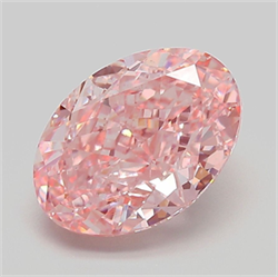 Picture of Lab Grown Diamond 3.31 Carats, Oval with  Cut, Fancy Vivid Pink Color, VS2 Clarity and Certified by IGI