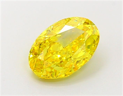 Picture of Lab Grown Diamond 1.46 Carats, Oval with  Cut, Fancy Vivid Yellow Color, VS2 Clarity and Certified by IGI