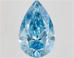 Picture of Lab Grown Diamond 11.21 Carats, Pear with  Cut, Fancy Vivid Blue Color, VS2 Clarity and Certified by IGI