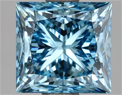 Picture of Lab Grown Diamond 3.05 Carats, Princess with  Cut, Fancy Vivid Blue Color, VS2 Clarity and Certified by IGI