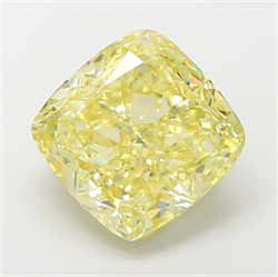 Picture of Lab Grown Diamond 6.07 Carats, CUSHION MODIFIED with  Cut, Fancy Intense Yellow Color, VS1 Clarity and Certified by IGI